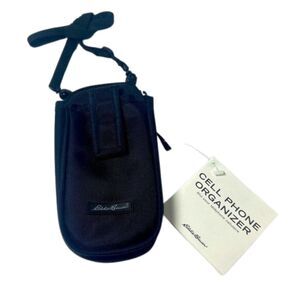 NWT Eddie Bauer Crossbody Wallet Black Travel Organizer Cell Phone Canvas